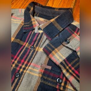 Orvis Mens XL Extra Large Flannel Plaid Button Up Heavy Outdoor Shirt C1